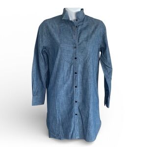 LAUREN RALPH LAUREN blue denim-look buttondown shirt / dress. P/S NWT